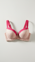 Balconette Bra with Hot Pink Accent Strap